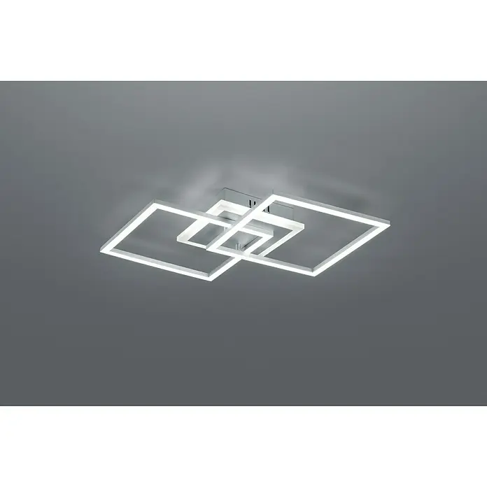 Reality Leuchten LED-Deckenleuchte Salida - 25 W, L x B x H: 41 x 41 x 7,5 cm, Nickel matt, Warmweiß - Ansicht von unten