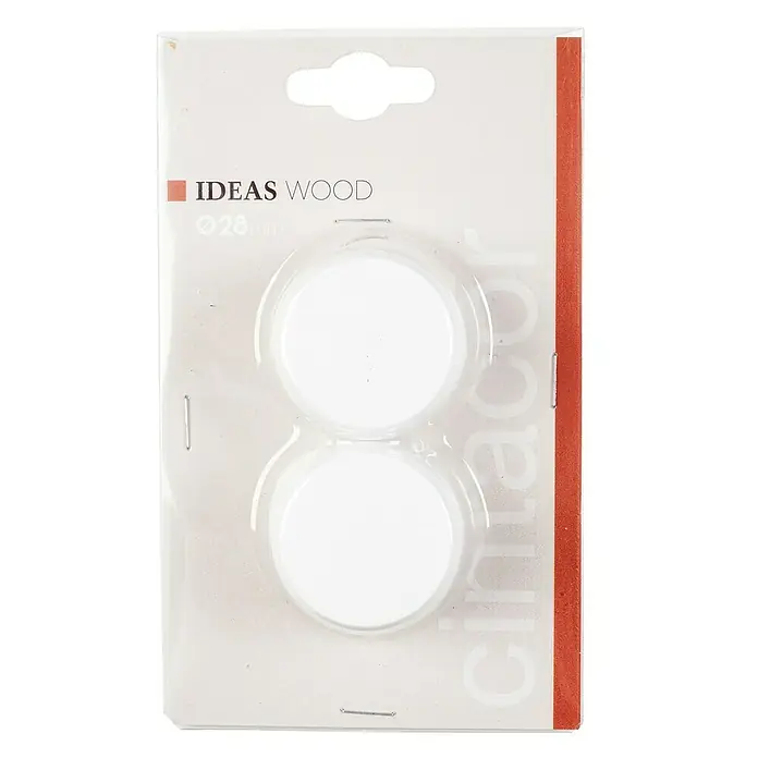Tapones terminales Ideas Wood - Blanco, 2 ud.