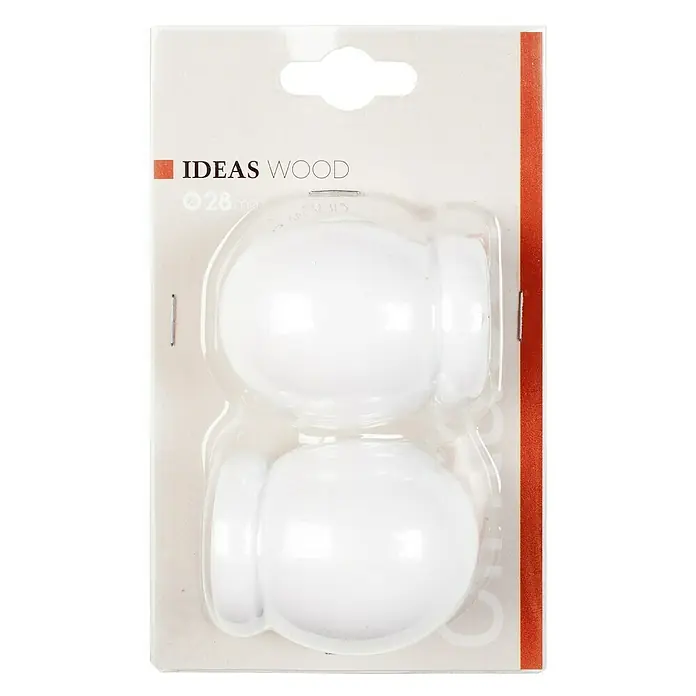 Tapa final Ideas wood esfera blanco - 2 ud.