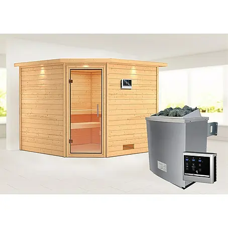 Karibu  Massivholzsauna Leona