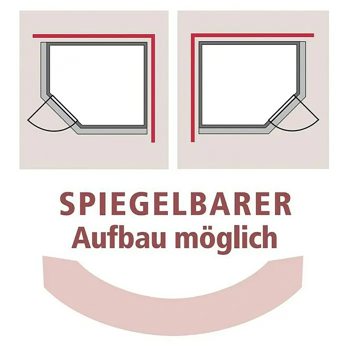 Karibu Massivholzsauna Mia - Mit 4,5 kW Bio-Ofen mit externer Steuerung, Mit Dachkranz und Beleuchtung, Material Tür: Ganzglas Graphit, 184 x 224 x 202 cm