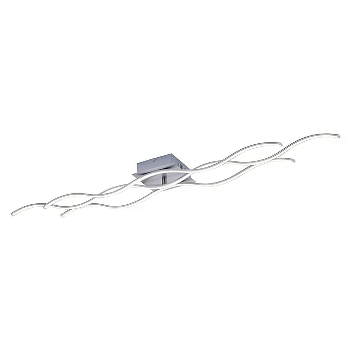 LeuchtenDirekt LED-Deckenleuchte Wave - 21 W, L x B x H: 139,5 x 16 x 7,9 cm, Silber, Warmweiß - Vorderansicht