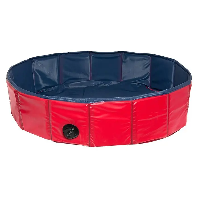 Karlie Piscina para perros - 160 x 160 x 20 cm, Azul/Rojo - Primer plano