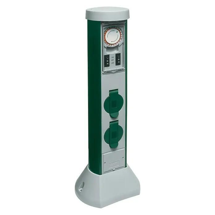 REV Green Craft Energiesäule - Max. Anschlussleistung: 3.500 W, Zeitschaltuhr - Linke Seitenansicht