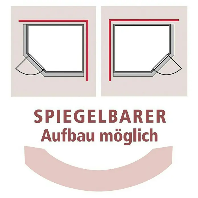 Karibu Massivholzsauna Mia - Ohne Ofen, Mit Dachkranz und Beleuchtung, Material Tür: Ganzglas Klar, 184 x 224 x 202 cm