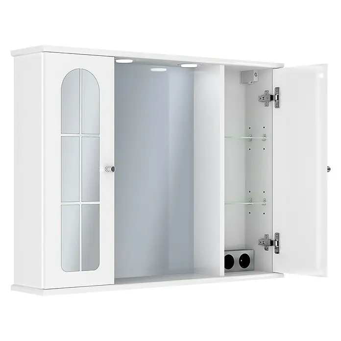Riva LED-Spiegelschrank Magic - B x H: 82 x 63,4 cm, Mit Beleuchtung, Spanplatte, Weiß - Vorderansicht