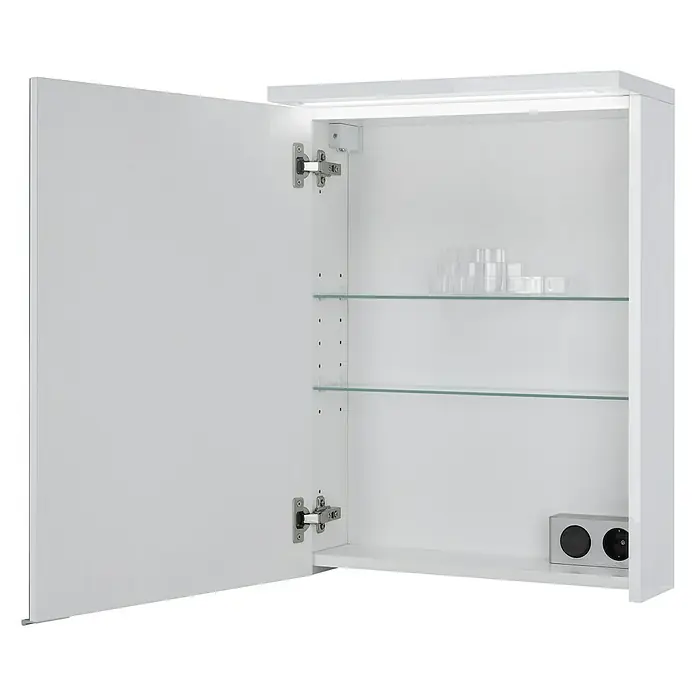 Riva LED-Spiegelschrank Linda - B x H: 50 x 67,2 cm, Mit Beleuchtung, Spanplatte, Weiß - Vorderansicht