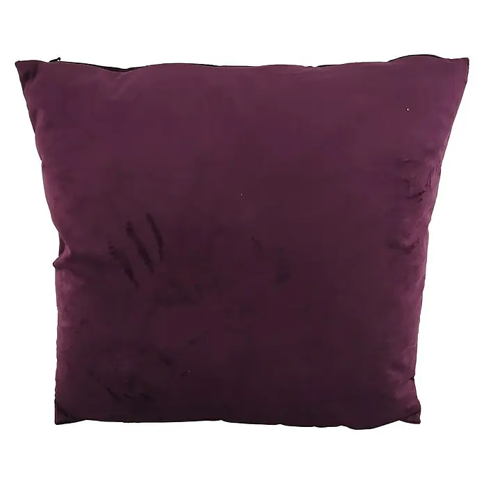 Kissen Uni Velours - Aubergine, 45 x 45 cm, 100 % Polyester - Vorderansicht