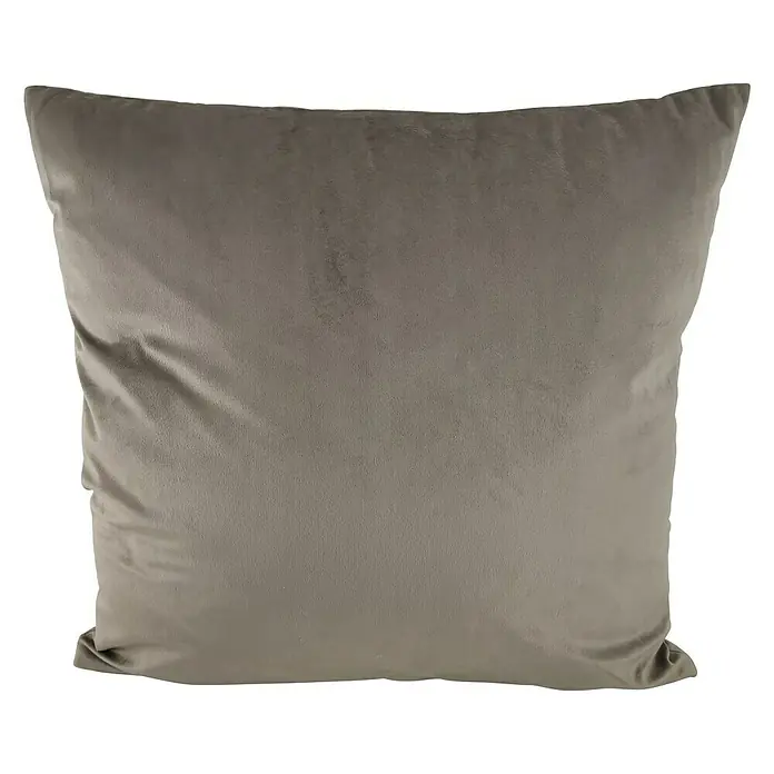 Kissen Uni Velours - Taupe, 45 x 45 cm, 100 % Polyester - Vorderansicht