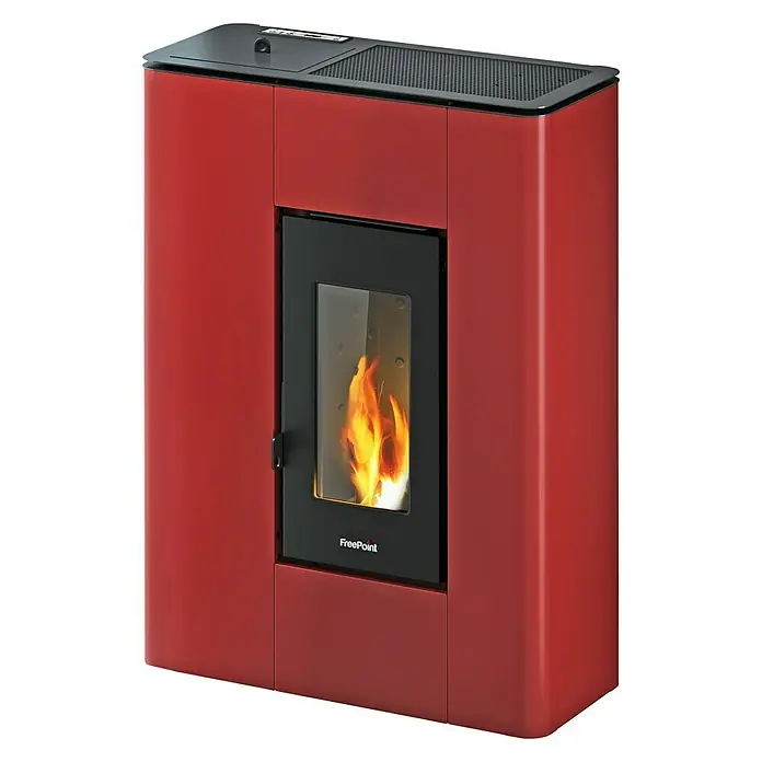 FreePoint Pelletofen Atrium - 5,2 kW, Raumheizvermögen: 61 - 125 m³, Bordeaux