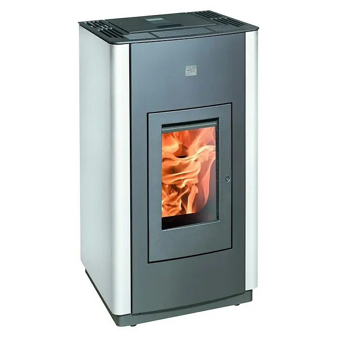 Haas+Sohn Pelletofen Pellettino plus WLAN-Modul & Aschesauger - 2,4 kW - 8,3 kW, Raumheizvermögen: 230 m³, Anthrazit/Weiß - Linke Seitenansicht
