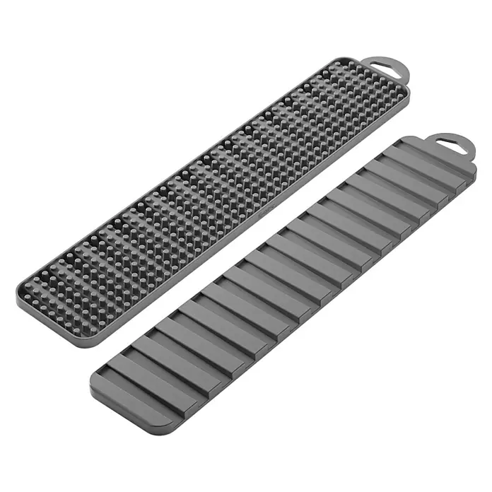 Metaltex Abtropfmatte Gravity Slim - 8 x 40 cm, Grau - Detailaufnahme