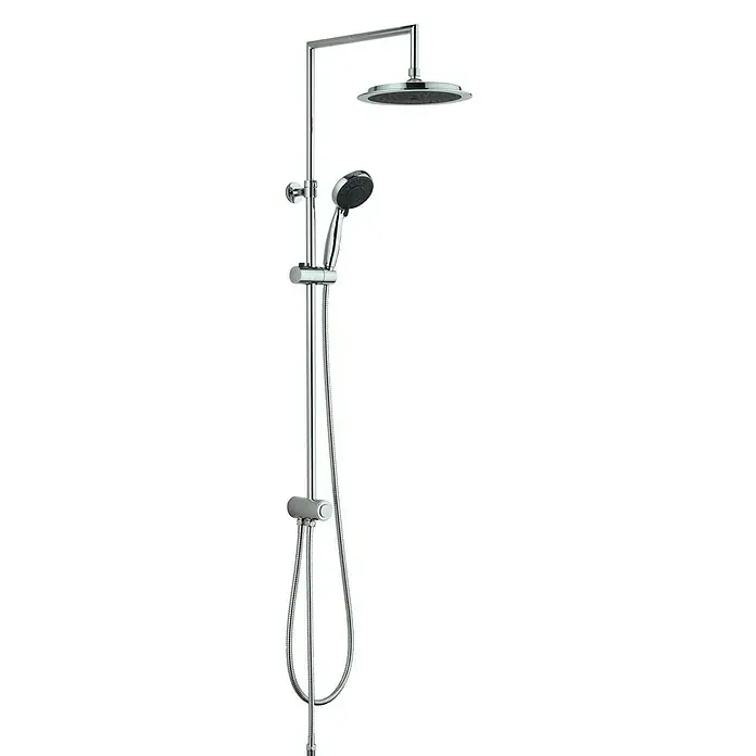 Mixomat Sustav tuš garniture Dallas - Razmak provrta: 67 cm, Broj vrsta mlaza: 5 Kom., Krom-antracit - Pogled sprijeda