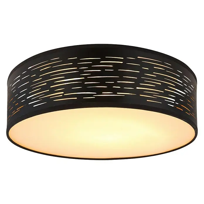 Globo LED-Deckenleuchte rund Tunno - Ø x H: 380 mm x 13 cm, Schwarz/Gold - Vorderansicht