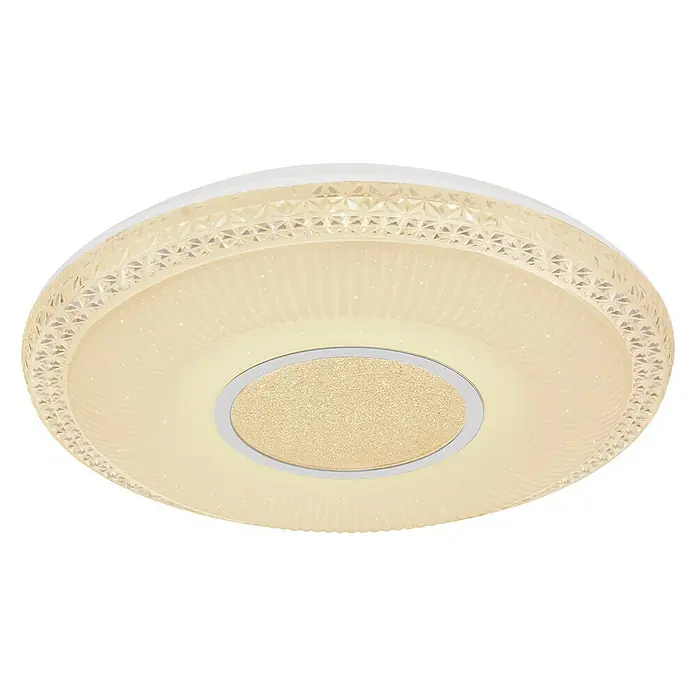 Globo LED-Deckenleuchte rund Klemens - 40 W, Ø x H: 500 mm x 9 cm, Chrom - Vorderansicht