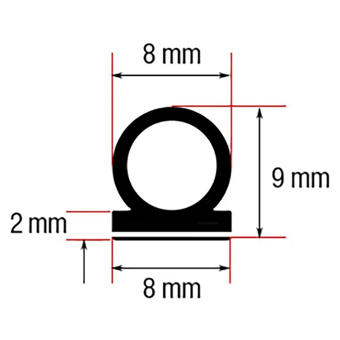 Dollex Selbstklebedichtung 012-04 - Schwarz, 5 m, Passend für: Spaltenbreiten 4 - 9 mm - Detailaufnahme
