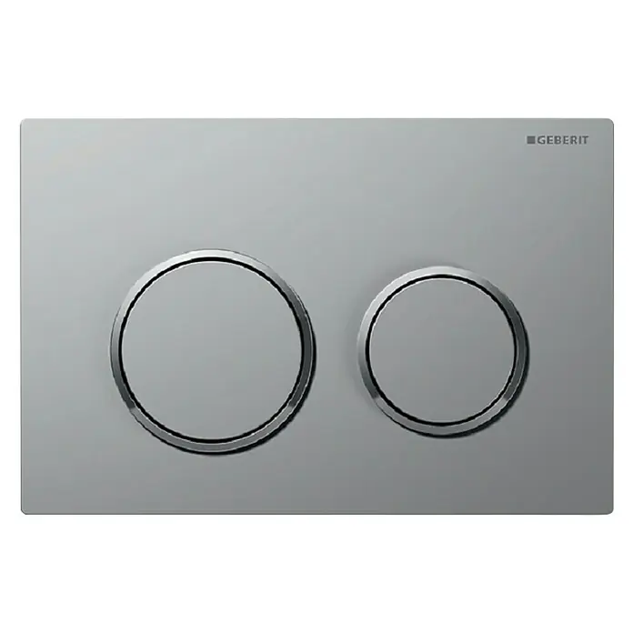 Geberit Betätigungsplatte Omega 20 - Chrom matt, 2-Mengen-Spülung - Vorderansicht