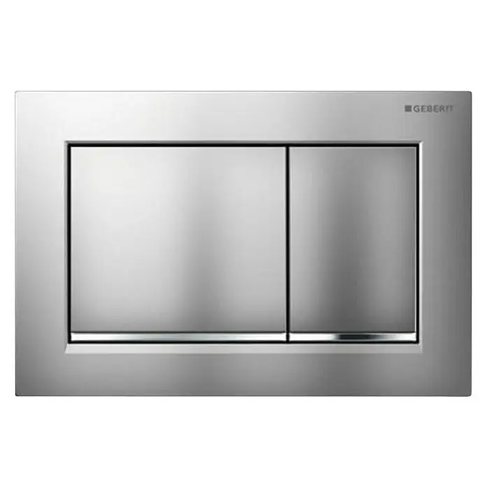 Geberit Betätigungsplatte Omega 30 - Chrom matt, 2-Mengen-Spülung - Vorderansicht