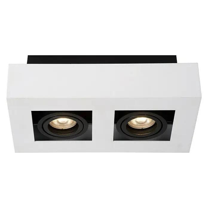 Lucide LED-Deckenleuchte Xirax - 10 W, L x B x H: 25 x 14 x 8,8 cm, Weiß, Warmweiß - Vorderansicht