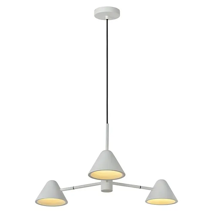 Lucide Devon LED-Pendelleuchte - Höhe: 65 cm, Weiß - Vorderansicht