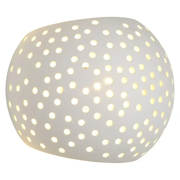 Lucide Gipsy Wandleuchte - 40 W, L x B x H: 13 x 15 x 12,8 cm, Weiß, G9, Strukturiert - Rechte Seitenansicht