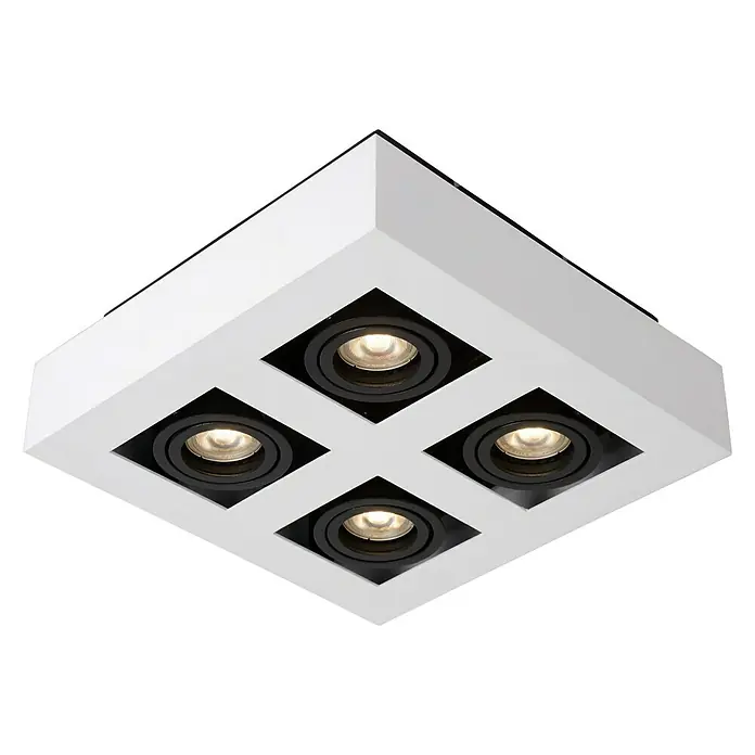 Lucide LED-Deckenleuchte Xirax - 20 W, L x B x H: 25 x 25 x 8,8 cm, Weiß, Warmweiß - Ansicht von unten