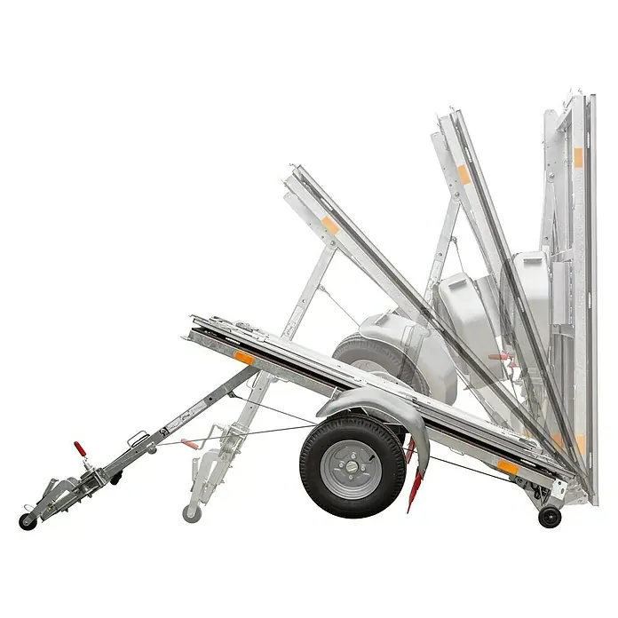 Pongratz Anhänger Pongami PFA 185 U - Nutzlast: 575 kg, Einachser, Kasteninnenmaß: 184 x 118 x 29 cm, Klappbar - Rechte Seitenansicht