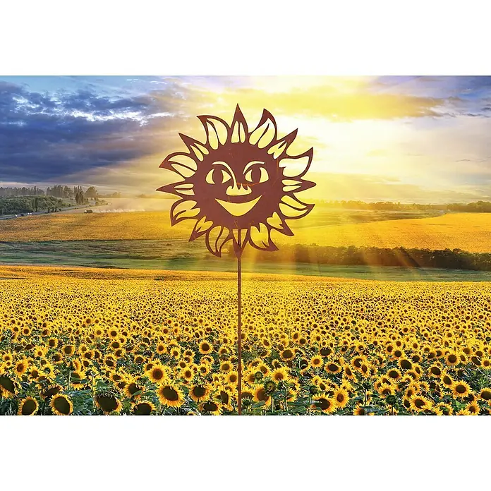 Ferrum Art Design Gartendeko Rost Gartenstab - Höhe: 140 cm, Sonne, Metall - Stimmungsaufnahme