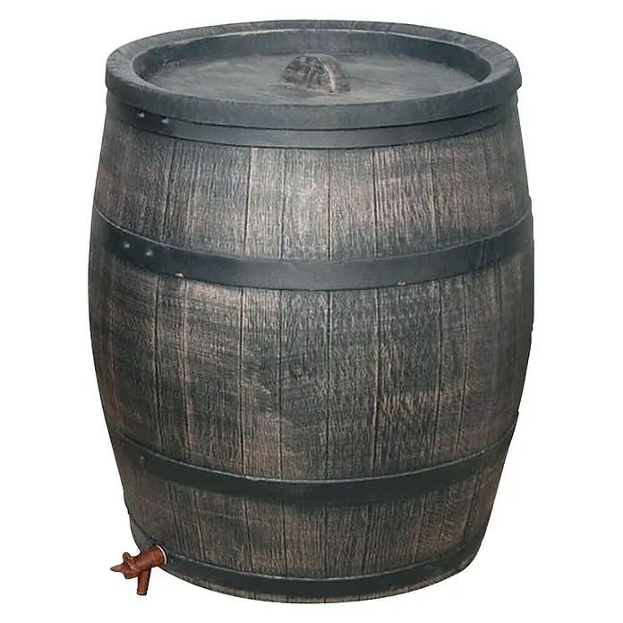 Regenspeicher Holzfass - 350 l, Braun - Vorderansicht