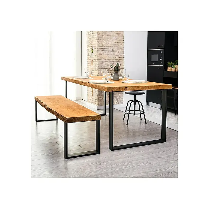 Pata de mesa 913 - L x An x Al: 71,2 x 8 x 58 cm, Capacidad de carga: 250 kg, Negro - Foto ambiente