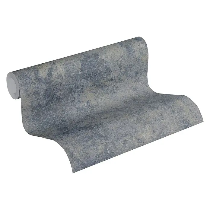 AS Creation Neue Bude 2.0 ED II Vliestapete Roststruktur - Grau/Blau, Uni, 10,05 x 0,53 m - Ansicht von oben