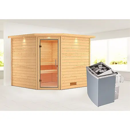 Karibu  Massivholzsauna Leona