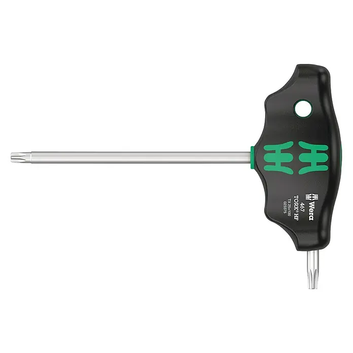 Wera Stiftschlüssel mit Quergriff TX 467 - Abtriebsgröße: 25 mm, Klingenlänge: 100 mm - Vorderansicht