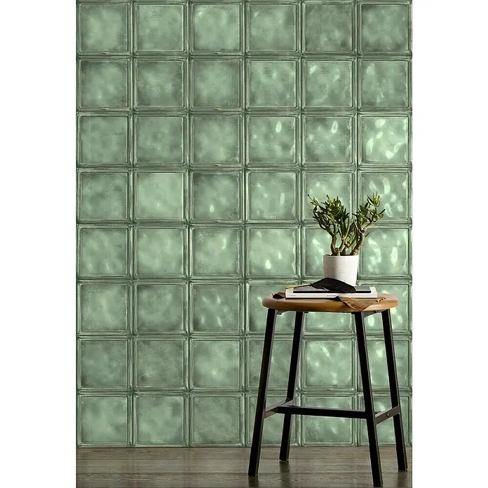 Wandfliese Cristal Green Pave - 20,1 x 20,1 cm, Grün, Glänzend - Vorderansicht