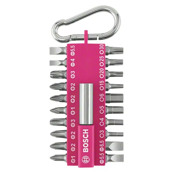 Bosch Set de puntas - 21 pzs., Fucsia - Vista frontal