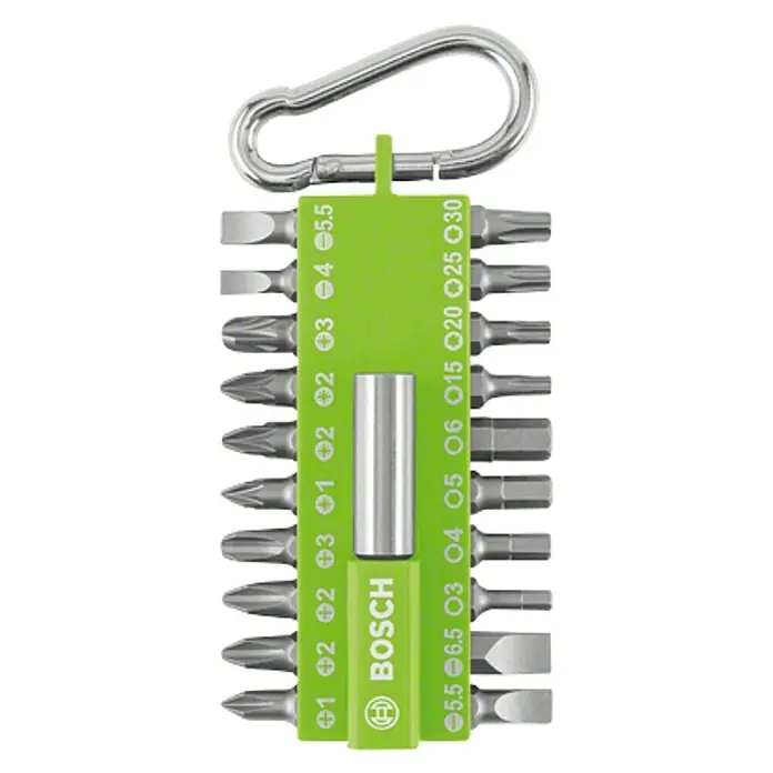 Bosch Set de puntas - 21 pzs., Verde - Vista frontal