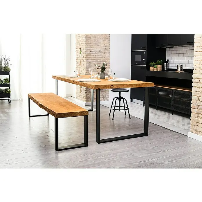 Pata de mesa 913 - L x An x Al: 38,2 x 8 x 38 cm, Capacidad de carga: 250 kg, Negro - Foto ambiente