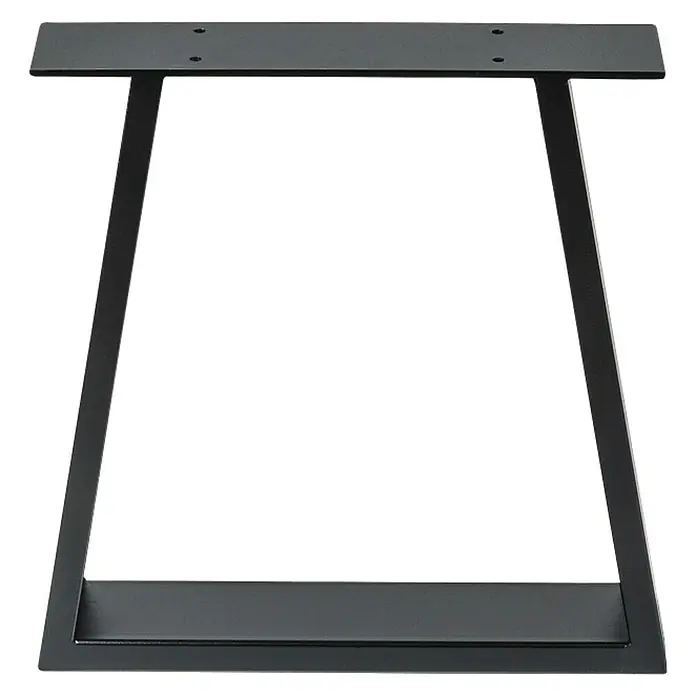 Tischbein Strong - L x B x H: 380 x 80 x 382 mm, Traglast: 250 kg, Schwarz - Vorderansicht
