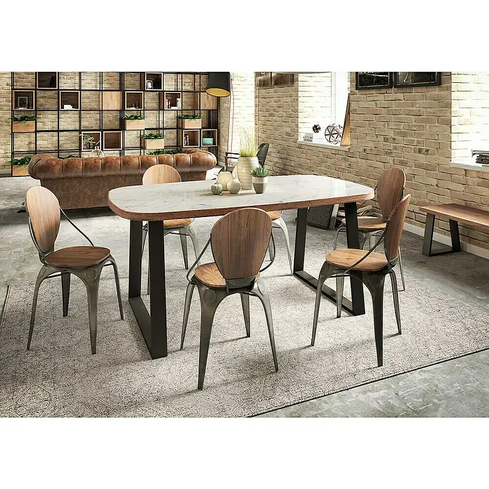 Tischbein Strong - L x B x H: 380 x 80 x 382 mm, Traglast: 250 kg, Schwarz - Stimmungsaufnahme