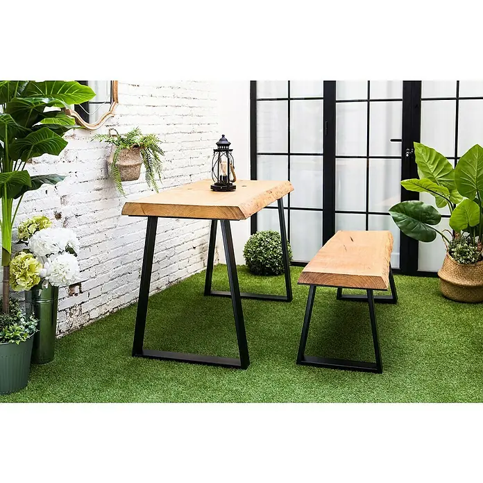 Tischbein Strong - L x B x H: 380 x 80 x 382 mm, Traglast: 250 kg, Schwarz - Stimmungsaufnahme