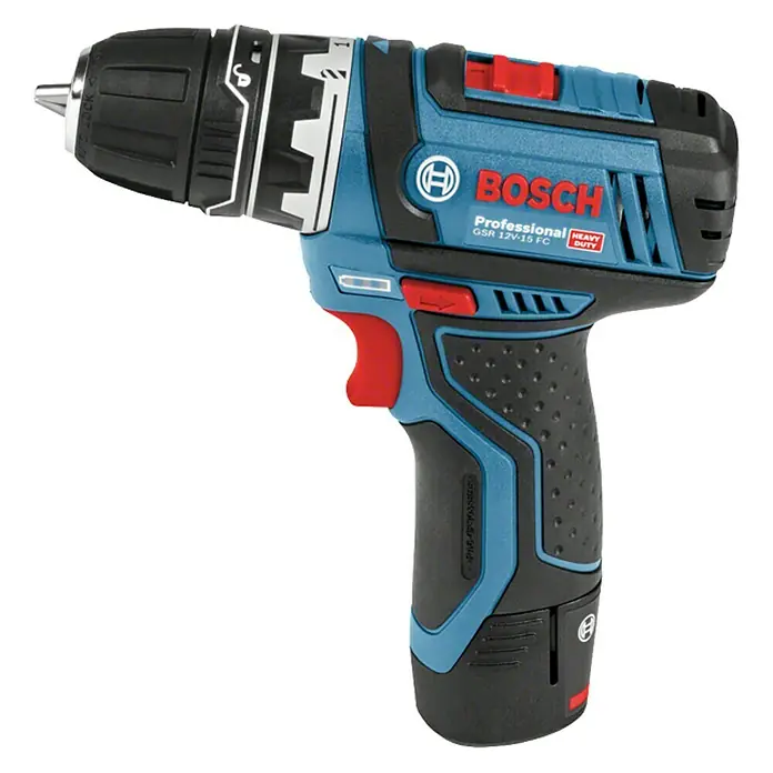 Bosch Professional Akkuschrauber GSR 12V-15 FC - 12 V, 2 Akkus, 2 Ah, Leerlaufdrehzahl: 0 U/min - 1.300 U/min - Rechte Seitenansicht