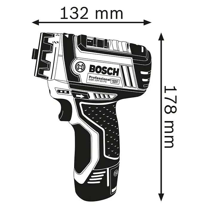 Bosch Professional Akkuschrauber GSR 12V-15 FC - 12 V, 2 Akkus, 2 Ah, Leerlaufdrehzahl: 0 U/min - 1.300 U/min - Detailaufnahme