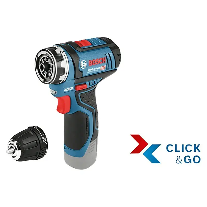 Bosch Professional Atornillador de batería GSR 12V-15 FC con maletín L-BOXX - 12 V, Sin batería, Número de revoluciones de marcha en vacío: 400 r.p.m. - 1.300 r.p.m. - Vista de perfil derecho
