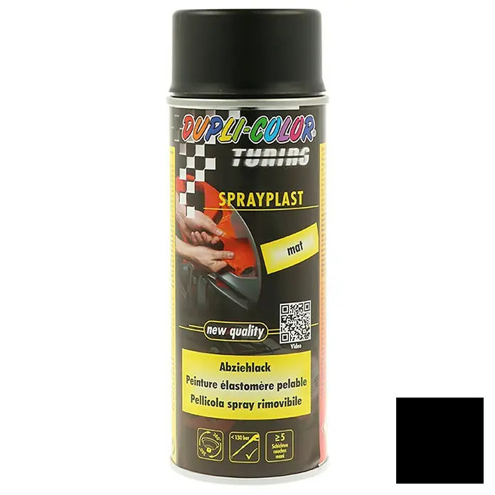 Dupli-Color Tuning Striplak SPRAYPLAST - Zwart, 400 ml - Vooraanzicht