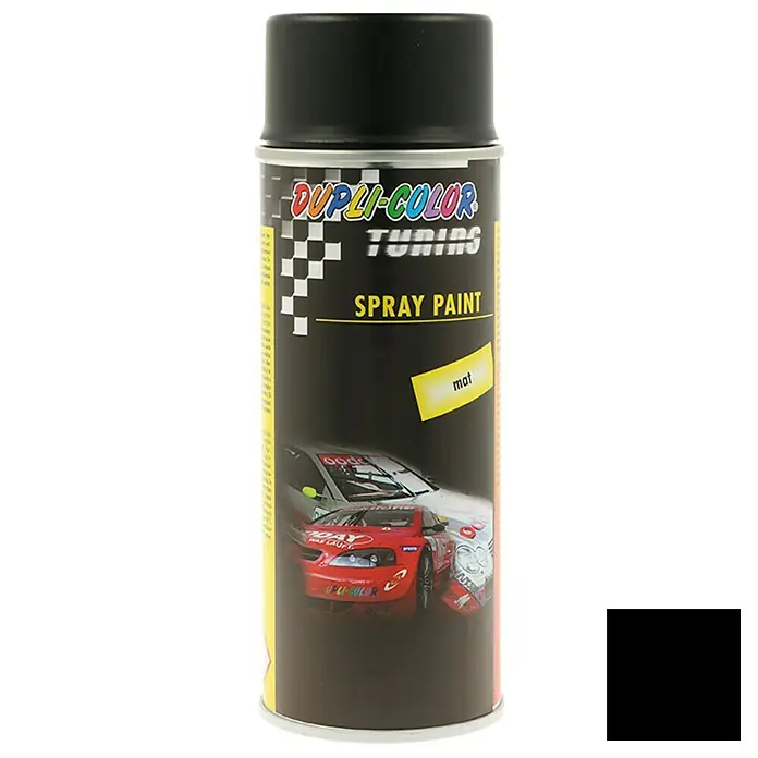 Dupli-Color Tuning Lakspray - Zwart, Mat, 400 ml - Vooraanzicht