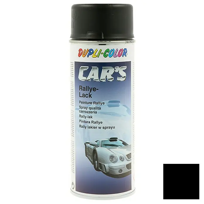Dupli-Color Lakspray CAR'S Rallye - Zwart, Mat, 400 ml - Vooraanzicht