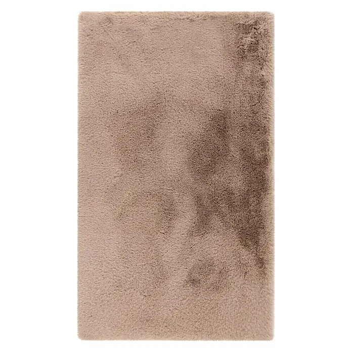 Badteppich Happy - 67 x 110 cm, Taupe, 100% Polyester - Draufsicht
