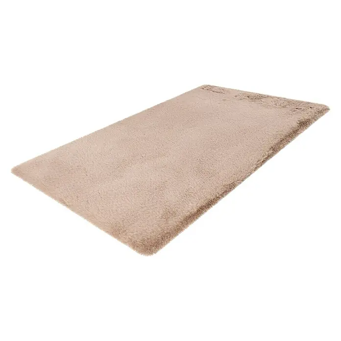 Badteppich Happy - 67 x 110 cm, Taupe, 100% Polyester - Rechte Seitenansicht