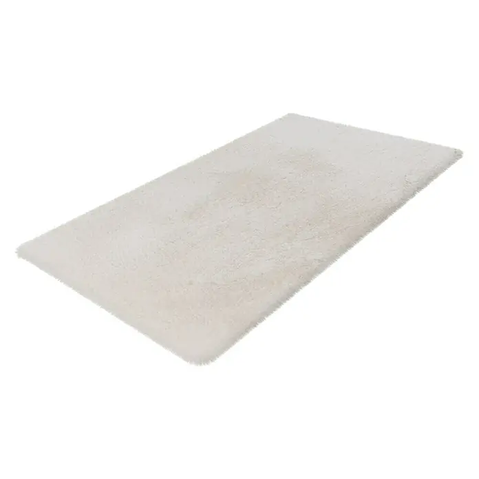 Badteppich Happy - 50 x 90 cm, Weiß, 100% Polyester - Rechte Seitenansicht