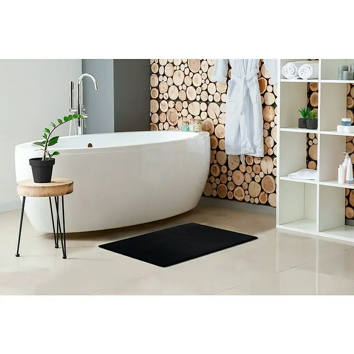 Badteppich Happy - 40 x 60 cm, Schwarz, 100% Polyester - Stimmungsaufnahme